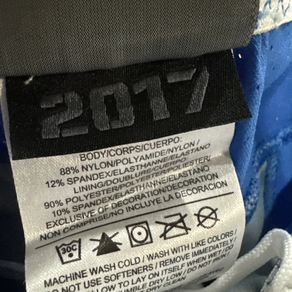 2017 Detroit Lions NFL Game Issued Worn Blue Pants Nike DRI-FIT On Field Size 24